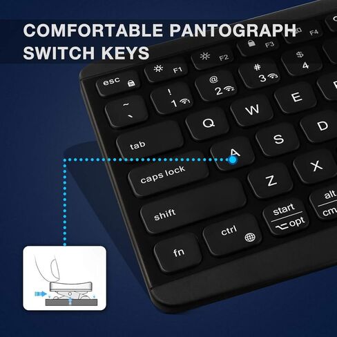 Wireless Bluetooth Keyboard, Keyboard for iPad, 7-Colors Backlit, Portable Rechargeable Keyboard for iOS iPhone/iPad 9.7/ iPad Pro/New iPad 2018/iPad Air,Samsung Android Tablets,Windows in Kuwait