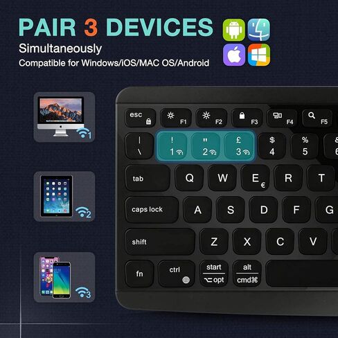 Wireless Bluetooth Keyboard, Keyboard for iPad, 7-Colors Backlit, Portable Rechargeable Keyboard for iOS iPhone/iPad 9.7/ iPad Pro/New iPad 2018/iPad Air,Samsung Android Tablets,Windows in Kuwait