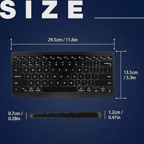 Wireless Bluetooth Keyboard, Keyboard for iPad, 7-Colors Backlit, Portable Rechargeable Keyboard for iOS iPhone/iPad 9.7/ iPad Pro/New iPad 2018/iPad Air,Samsung Android Tablets,Windows in Kuwait