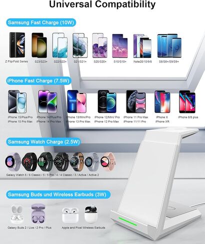 ADADPU 3 in 1 Wireless Charging Station for Samsung Galaxy Devices in Kuwait