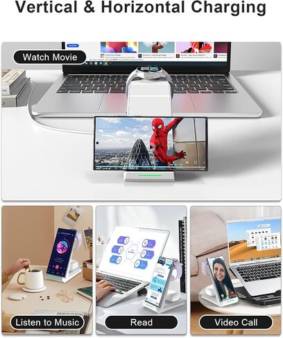 ADADPU 3 in 1 Wireless Charging Station for Samsung Galaxy Devices in Kuwait