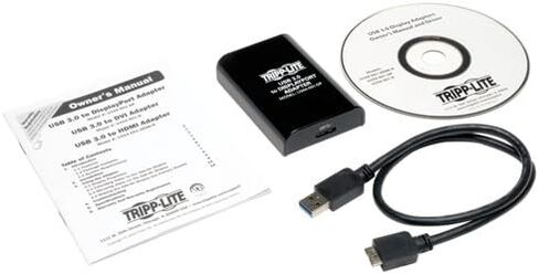 محول بطاقة رسومات الفيديو الخارجية Tripp Lite USB 3.0 SuperSpeed ​​to DisplayPort ثنائي الشاشة، ذاكرة SDRAM سعة 512 ميجابايت، 4K x 2K (U344-001-DP-4K) in Kuwait