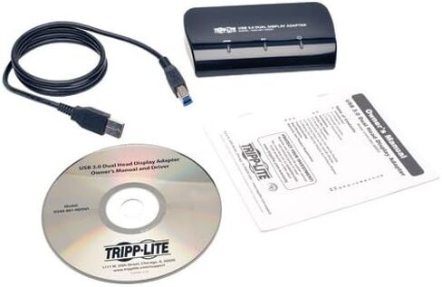Tripp Lite USB 3.0 SuperSpeed to VGA-DVI Adapter 512MB SDRAM - 2048x1152,1080P(U344-001-R),Single Monitor,Black in Saudi Arabia