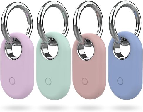 4 عبوات من حامل Smarttag2 متوافق مع هاتف Samsung Galaxy SmartTag2، حافظة من السيليكون الناعم حماية شاملة ضد الخدش والسقوط، مع سلسلة مفاتيح مناسبة للمفاتيح والحقائب والأمتعة والأشياء الثمينة in Kuwait