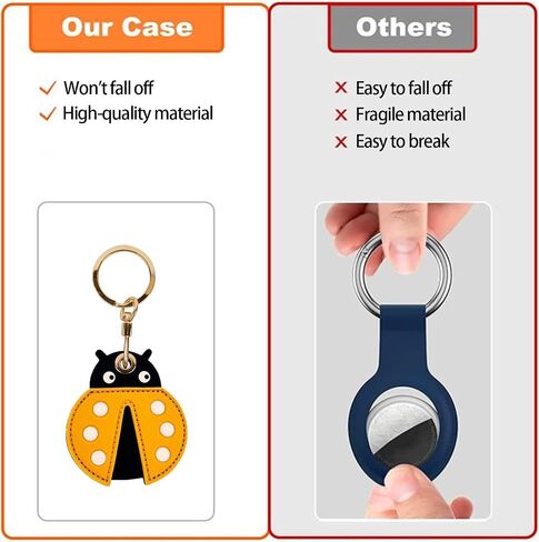 Leather Keychain Case Holder Compatible with Apple AirTag, GPS Airtag Keychain Finder Tracker with Key Ring, Anti-Scratch Protective Air Tag Cover | Leather in Kuwait