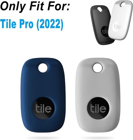 Geiomoo Silicone Case for Tile Pro 2022 Tracker, Soft Flexible Scratch Resistant Cover with Carabiner (2 Pack Navy Blue+Oatmeal) in Kuwait