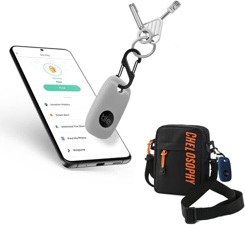 Geiomoo Silicone Case for Tile Pro 2022 Tracker, Soft Flexible Scratch Resistant Cover with Carabiner (2 Pack Navy Blue+Oatmeal) in Kuwait