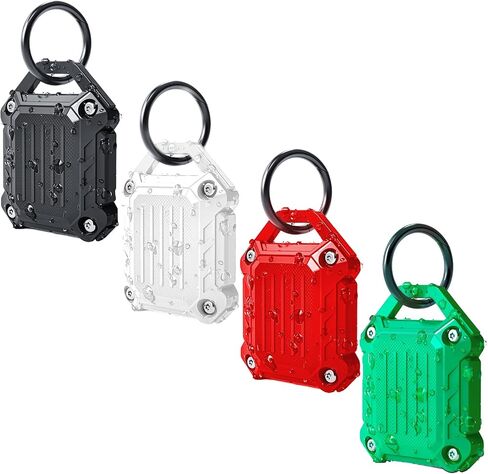 Jeanue-Waterproof Airtag Holder Keychain Case,Compatible Apple Air Tag Tracker with Key Ring,[Ultra-Durable][Full-Cover][Screw-Closed] for Keys/Dog Collar/Luggage (Black 4Pack) in Kuwait