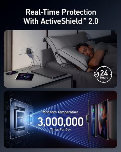 150W USB C Charger, Anker 747 Charger ( GaNPrime), 4-Port Fast Compact Foldable Gan Charger for MacBook Pro/Air, iPhone 14/Pro, iPad Pro, Dell XPS 13, Galaxy S22/S21, Note 20/10+, Pixel and More in Kuwait