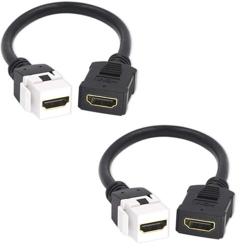 VCE 2-Pack HDMI Keystone Jack, Female to Female HDMI Pigtail Cable 4K HDMI Keystone Coupler for Keystone Wall Plate - 6 Inch in Saudi Arabia
