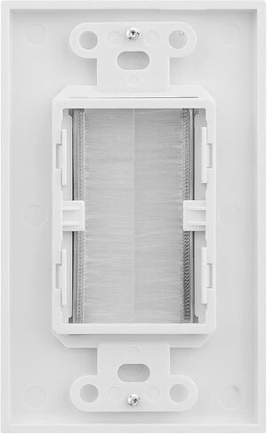 Fosmon 1-Gang Brush Style Passthrough Low Voltage Wall Plate - 5 Pack | Single Gang In-Wall Installation Faceplate Insert for Speaker Wires, Coaxial Cables, HDMI, or Network Phone Cord Routing in Kuwait