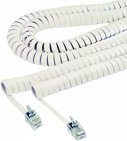 Softalk Coiled Phone Cord, Plug/Plug, 25 ft, Black in Kuwait