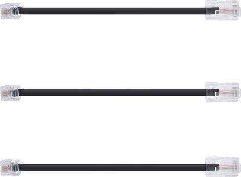 خط هاتف Vthahaby (3 حزم) كابل محول RJ45 إلى RJ11 بطول 6 أقدام RJ45 8P4C ذكر إلى RJ11 6P4C ذكر - أسود/5 بوصة in Kuwait