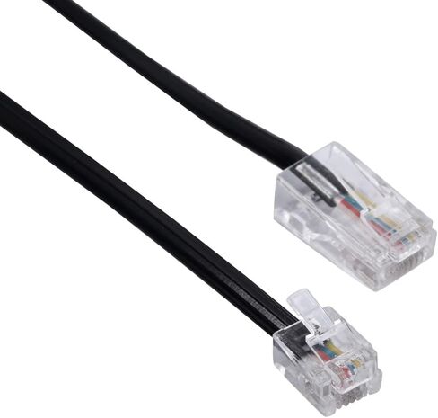 خط هاتف Vthahaby (3 حزم) كابل محول RJ45 إلى RJ11 بطول 6 أقدام RJ45 8P4C ذكر إلى RJ11 6P4C ذكر - أسود/5 بوصة in Kuwait