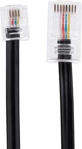 خط هاتف Vthahaby (3 حزم) كابل محول RJ45 إلى RJ11 بطول 6 أقدام RJ45 8P4C ذكر إلى RJ11 6P4C ذكر - أسود/5 بوصة in Kuwait