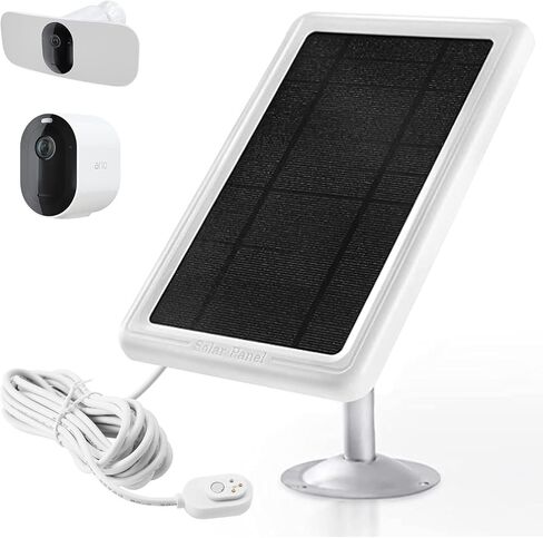 Arlo Camera Solar Panel Charger, Compatible with Arlo Pro4, Pro3, Floodlight, Pro 5S, Ultra 2, Ultra Cameras, 13ft/4m Cable, 6V4.5W Fast Battery Charging in Kuwait