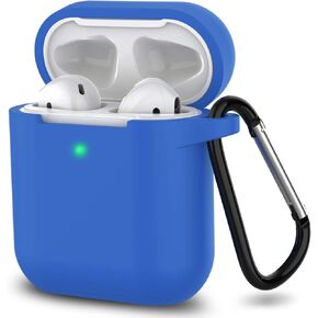 AirPods Case, Full Protective Silicone AirPods Accessories Cover Compatible with Apple AirPods 1&2 Wireless and Wired Charging Case(Front LED Visible),Black