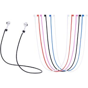 MOTANAR AirPods Straps, Soft Silicone Sport Earphones Anti-Lost Strap, Colorful Wire Cable Connector for Apple Airpods Wireless Bluetooth Earphones (6 Pack)