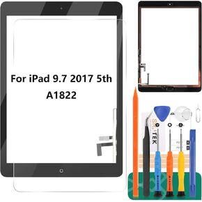 for iPad 9.7 2017 5th Screen Replacement for iPad 9.7 5th Gen 2017 Digitizer Repair Kits for iPad 9.7 A1822 A1823 Touch Screen Replacement with Home Button Black (No LCD Display) (Not for Air 1) in Kuwait