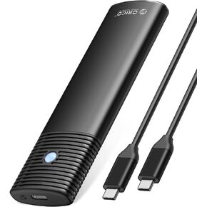 ORICO Aluminum M.2 NVMe SSD Enclosure, Tool-Free 10Gbps USB C Adapter, USB 3.2 M.2 NVMe Reader, External SSD Case Thunderbolt 3 Compatible, Supports 4TB 2230/2242/2260/2280 PCIe M-Key SSDs-PWM2-BK