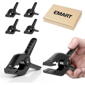 EMART 6 حزمة المشابك الربيع الموسلين الثقيلة، 4.5 بوصة الصورة كشك خلفية مقاطع لاستوديو التصوير الفوتوغرافي