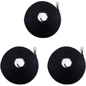 SINCODA 3 Pack 8ft Phone Telephone Extension Cord Cable Line Wire with Standard RJ12 6P6C Male to Male Plugs for Landline Telephone (3 Pack 8ft Phone Telephone Extension Cord) in Kuwait