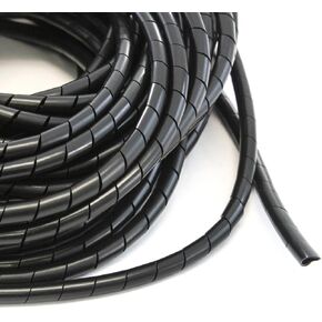 33FT PE 3/4 بوصة (20 مم) سلك كابل حلزوني من البولي إيثيلين الأسود لف خرطوم هيدروليكي أنبوب إدارة الكبلات كم حماية PC إدارة الكابل لكابل كمبيوتر السيارة حامل الأسلاك المنظم للكمبيوتر الشخصي والتلفزيون
