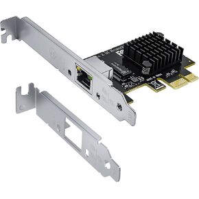 محول شبكة 2.5GBase-T بمنفذ PCIe وبطاقة ايثرنت 2.5GB RLihm 2.5gb ومنفذ شبكة LAN RJ45 و2500/1000/100 ميجابت لكل ثانية ومنفذ واحد للالعاب والمكتب يدعم ويندوز/لينكس مع شريحة تعريف I225-V in Kuwait