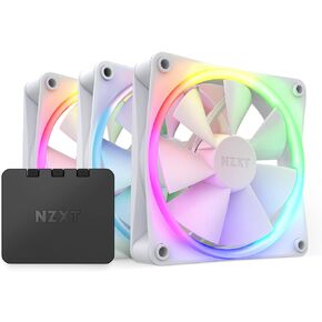 NZXT F120 RGB Fans - RF-R12TF-W1 - Advanced RGB Lighting Customization - Whisper Quiet Cooling - Triple (RGB Fan & Controller Included) - 120mm Fan - White in Kuwait