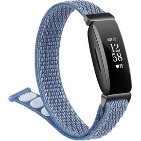 أربطة نايلون من أجل Fitbit Inspire 2 & Inspire HR & Inspire Bands للنساء والرجال، أساور معصم بديلة ناعمة قابلة للتنفس وقابلة للتعديل من أجل Fitbit إلهام شريطين (أسود)
