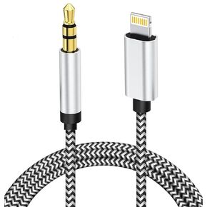 [معتمد من Apple MFi] سلك iPhone AUX لستيريو السيارة، كابل صوت لايتنينج إلى 3.5 ملم متوافق مع iPhone 14/13/12/11/XR/XS/X/8/7/6/iPad إلى سماعة رأس ستيريو للمنزل للسيارة، 3.3 قدم