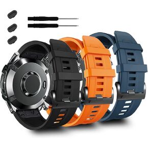 22mm Quick-Fit Silicone Band for Garmin Fenix 7 Pro/7/6 Pro/6/5 Plus/5, Sports Replacement Straps for Forerunner 965/955/945/935/Approach S70 47mm
