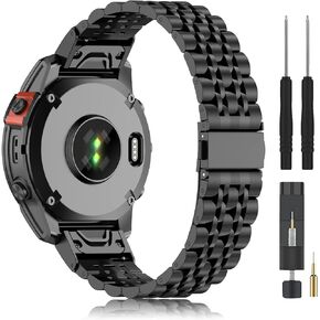 ZPJPPLX سوار ساعة معدني 22 مم لـ Garmin Fenix ​​7 Pro/7/6 Pro/6، حزام Quickfit من الفولاذ المقاوم للصدأ لـ Fenix ​​5 Plus/5/Forerunner 965/955/945/935/Descent G1/Approach S62/Quatix5 in Kuwait