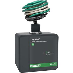 Square D by Schneider Electric HEPD25 Universal Whole House Surge Protection Device, 1-Phase, 3-Wire for 120/240V, 25kA, Black