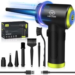 Compressed Air Duster, 3 Speeds Cordless Electric Air Duster with LED Light for Computer Keyboard Cleaning, Enhanced 100000 RPM Air Blower, 6000mAh Rechargeable Battery, New Generation Canned Airs in Saudi Arabia
