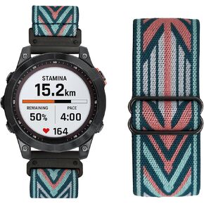 Abanen Elastic Band for Fenix 7X / Fenix 6X / Fenix 5X / Enduro, Upgraded Quick Fit 26mm Soft Stretchy Loop Nylon Wristband Strap for Garmin Tactix 7 Pro, epix Pro 51mm