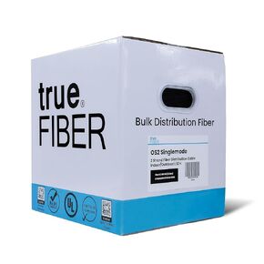 trueFIBER 2 كابل توزيع داخلي محكم من الألياف السائبة، 1000 قدم (305 م)، OS2 9/125 وضع فردي، 4.0 مم كاملة (OFNP)، مدرج في قائمة UL، دوبلكس 2 ألياف SM بكرة في صندوق in Kuwait