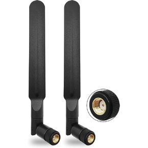 WiFi 6E Antenna Tri-Band 6GHz 5GHz 2.4GHz RP-SMA Male + 10in U.FL MHF4 to RP SMA Female Extension Cable for PC M.2 NGFF Wireless Card 2 Pcs