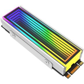 M.2 2280 ARGB محرك الأقراص الصلبة المبرد M2.2280 SSD Cooler 5V 3Pin قابل للعنونة RGB Sync متعدد اللوحة الرئيسية كفاءة تبديد الحرارة SSD مشعاع مع وسادة حرارية (أبيض) in Kuwait