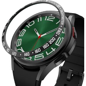 Bezel Cover Compatible with Samsung Galaxy Watch 6 Classic Case 47mm, Stainless Steel Bezel Ring Adhesive Cover Anti Scratch Protector Accessory - Black in Kuwait