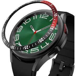 Compatible with Samsung Galaxy Watch 6 Classic 47mm Bezel Ring Bling Stainless Steel Bezel Case Adhesive Cover Anti Scratch Protector Accessory - Silver