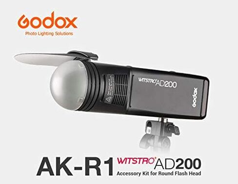 غودوكس مجموعة ملحقات مصباح فلاش للجيب AK-R1 متوافقة مع سلسلة فلاش غودوكس V1 وV1-S V1-N V1-C وغيرها من الفلاش المستدير، استخدم رأس فلاش غودوكس H200R متوافق مع AD200 AD200 برو in Kuwait