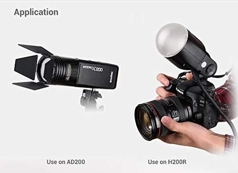غودوكس مجموعة ملحقات مصباح فلاش للجيب AK-R1 متوافقة مع سلسلة فلاش غودوكس V1 وV1-S V1-N V1-C وغيرها من الفلاش المستدير، استخدم رأس فلاش غودوكس H200R متوافق مع AD200 AD200 برو in Kuwait
