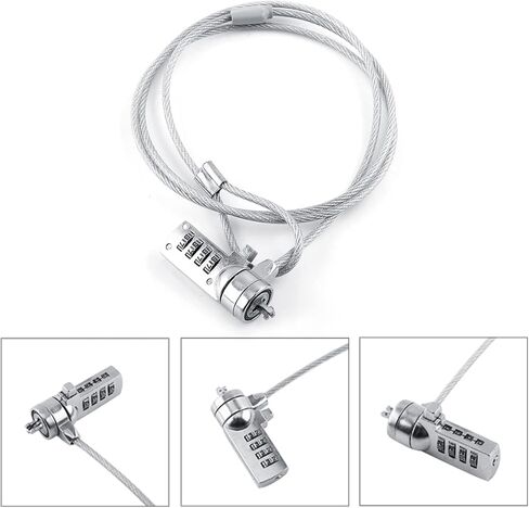 قفل مجموعة الكمبيوتر المحمول LIULDASHUN، سلسلة كابل قفل الكمبيوتر الآمن، رادع سرقة السلسلة 4 أرقام، حل أمان الكمبيوتر المحمول، لحماية السرقة على أجهزة الكمبيوتر المحمولة in Kuwait