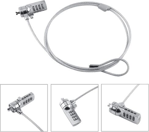 قفل مجموعة الكمبيوتر المحمول LIULDASHUN، سلسلة كابل قفل الكمبيوتر الآمن، رادع سرقة السلسلة 4 أرقام، حل أمان الكمبيوتر المحمول، لحماية السرقة على أجهزة الكمبيوتر المحمولة in Kuwait