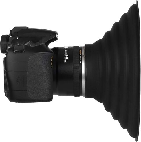 Easy Hood Lens Hood for Nikon Canon Pentax Sony 70-90mm Camera Lens, Ultimate Anti-Glass Anti-Reflective Silicone Collapsible Len Hood Take Reflection-Free Photos Video (70mm) in Kuwait