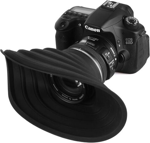 Easy Hood Lens Hood for Nikon Canon Pentax Sony 70-90mm Camera Lens, Ultimate Anti-Glass Anti-Reflective Silicone Collapsible Len Hood Take Reflection-Free Photos Video (70mm) in Kuwait