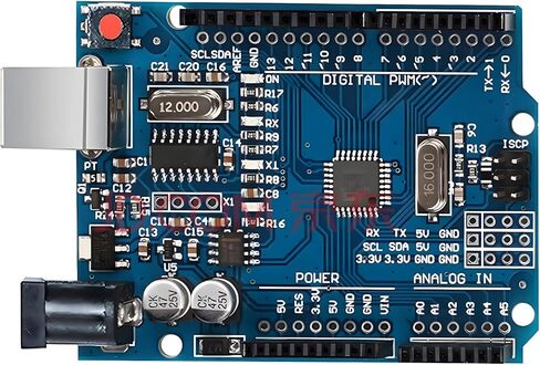 UNO R3 Board ATmega328P with USB Cable(Arduino-Compatible) for Arduino, Input Voltage 7-12V, 16MHZ,14 Digital 1/0 pins Support PWM, SRAW 2KB, Compatible with RPi 4B/3B+/3B/2B/B+/Zero/Zero W in Kuwait
