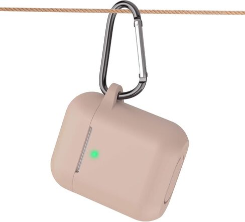 حافظة AirPods، غطاء حماية كامل من السيليكون لملحقات AirPods متوافق مع Apple AirPods 1&2 حافظة شحن لاسلكية وسلكية (مصباح LED أمامي مرئي)، أسود in Kuwait