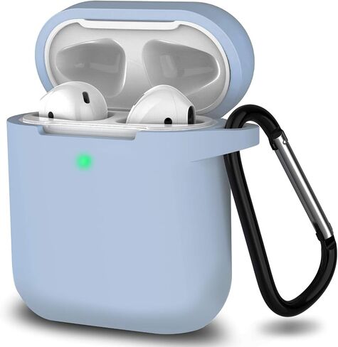 AirPods Case, Full Protective Silicone AirPods Accessories Cover Compatible with Apple AirPods 1&2 Wireless and Wired Charging Case(Front LED Visible),Black in Saudi Arabia